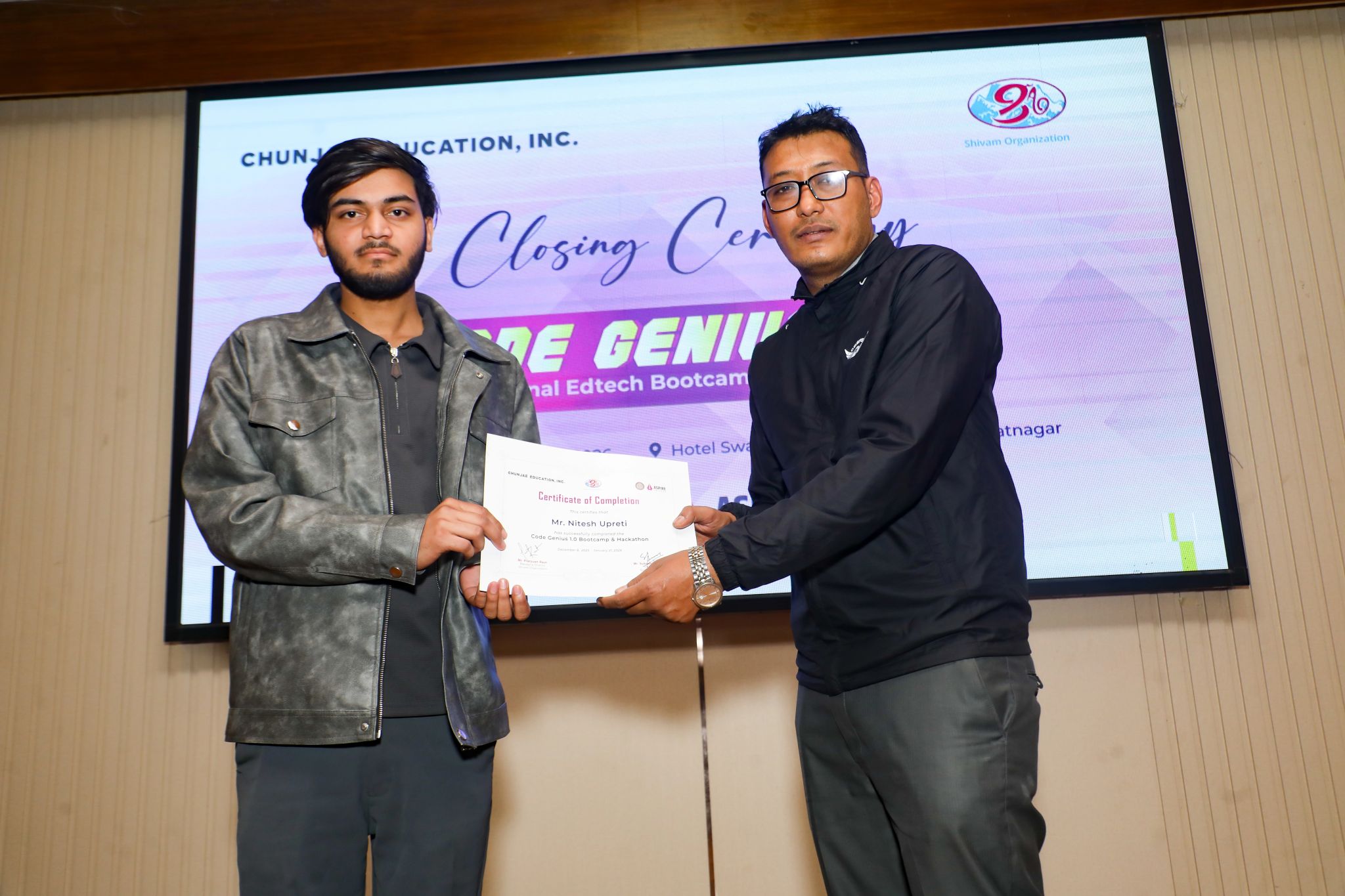 Code Genius Bootcamp certificate