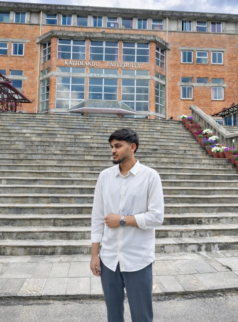 In front of Kathmandu University